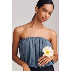 Anthropologie  Pilcro Sleeveless Denim Bubble Top. Size L. Retails $88